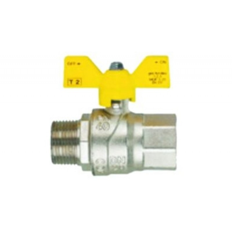 Robinet gaz 1/2'' filet interior-exterior