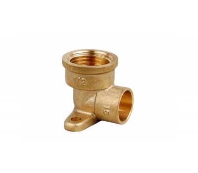 Cot suport perete din alama, pentru cupru 15-1/2", filet interior Cot suport perete din alama, pentru cupru 15-1/2", filet interior