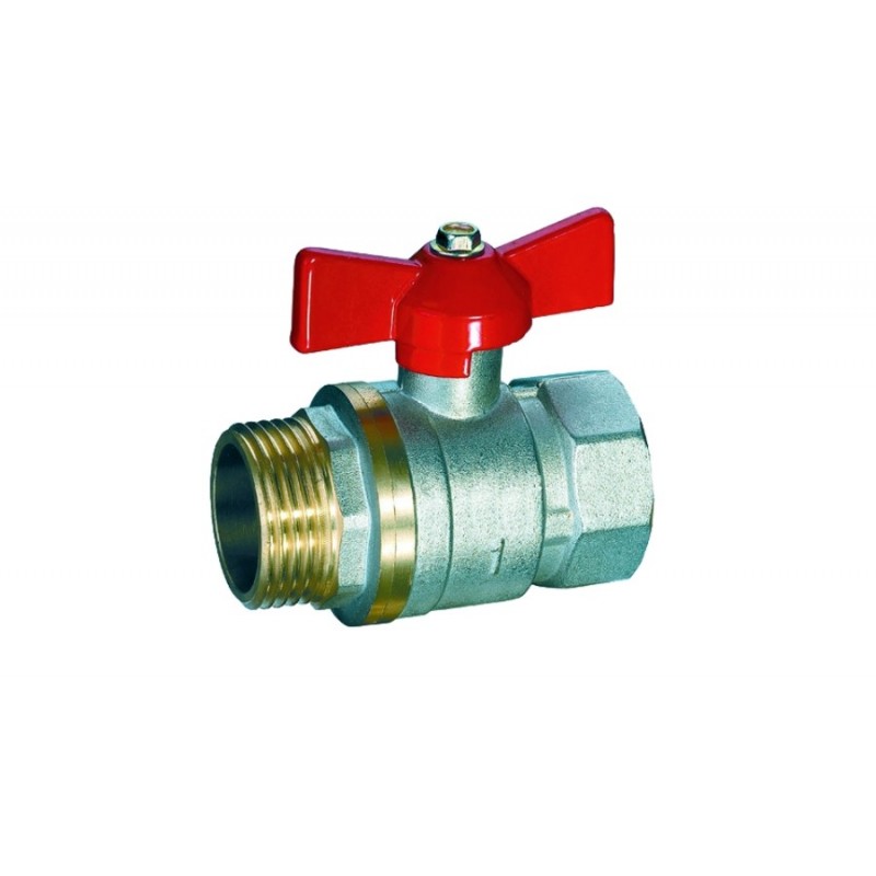 Robinet de trecere pentru apa cu bila si fluture, de 3/4", GOBE, filet interior-exterior